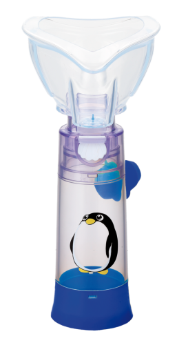 Komora inhalacyjna Alphamed dla osób powyżej 5 roku życia, podstawa w kolorze niebieskim